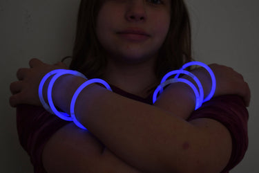 8 inch Premium Blue Glow Stick Bracelets- 100 per package